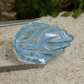 Topaze Bleu Suisse naturelle Taille Fleur, 8.57 ct, Transparent