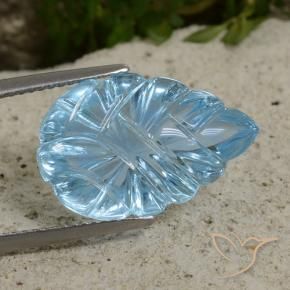 Topaze Bleu ciel naturelle Taille Fleur, 12.49 ct, Transparent