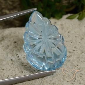 Topaze Bleu ciel naturelle Taille Fleur, 11.31 ct, Transparent
