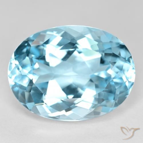 22.89ct Naturel Bleu Suisse Topaze, ovale, VVS