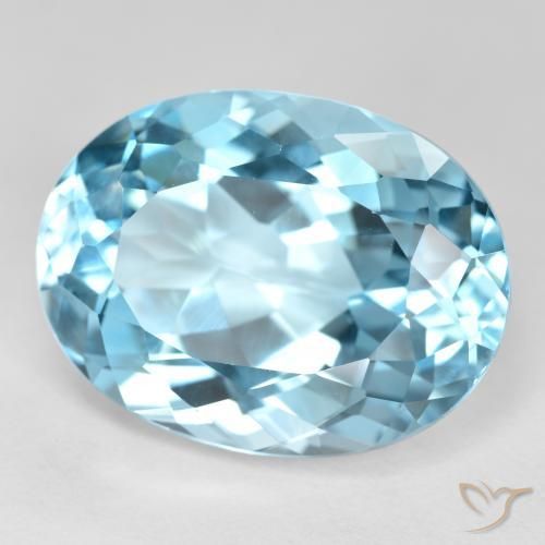 Topaze Bleu Suisse naturelle ovale, 22.89 ct, VVS