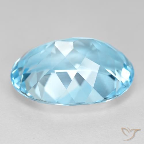 Topaze Bleu Suisse naturelle ovale, 22.89 ct, VVS