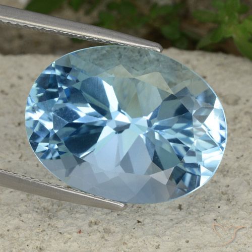 23.05ct Naturel Bleu ciel Topaze, ovale, VVS