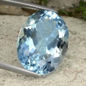 Topaze Bleu ciel naturelle ovale, 23.22 ct, VVS