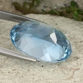Topaze Bleu ciel naturelle ovale, 23.22 ct, VVS