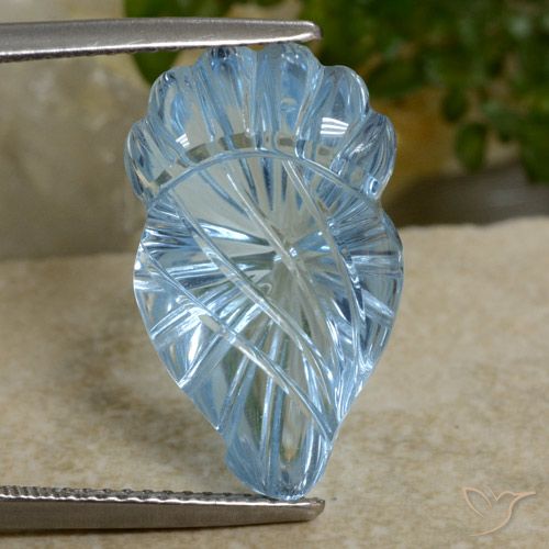 12.00ct Naturel Bleu ciel Topaze, Fantaisie, Transparent