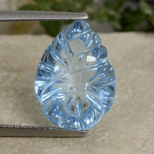 9.03ct Naturel Bleu Suisse Topaze, Taille Fleur, Transparent
