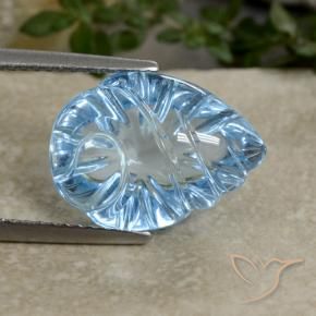 Topaze Bleu Suisse naturelle Taille Fleur, 9.03 ct, Transparent