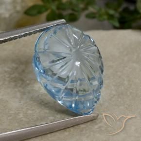 Topaze Bleu Suisse naturelle Taille Fleur, 9.03 ct, Transparent