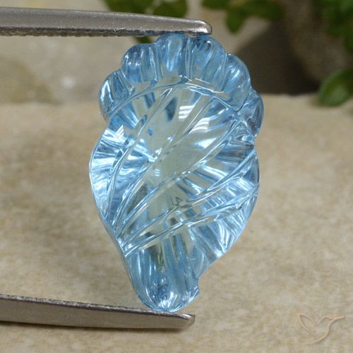 10.77ct Naturel Bleu ciel Topaze, Fantaisie, Transparent