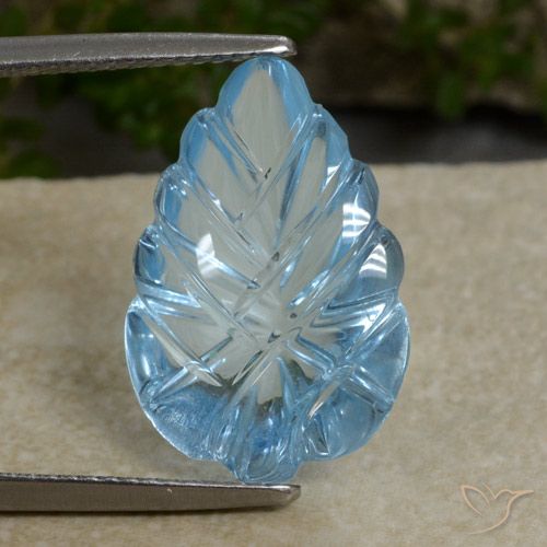 10.53ct Naturel Bleu ciel Topaze, Taille Fleur, Transparent