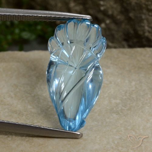 11.26ct Naturel Bleu ciel Topaze, Fantaisie, Transparent
