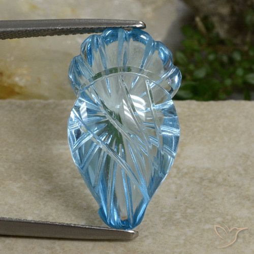 17.50ct Naturel Bleu ciel Topaze, Fantaisie, Transparent