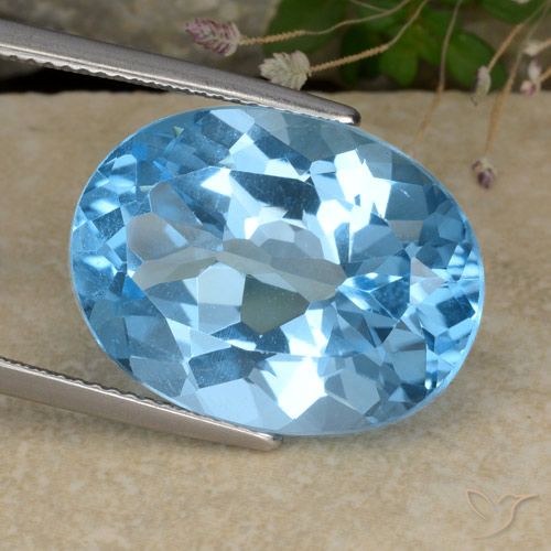 21.97ct Naturel Bleu ciel Topaze, ovale, VVS-VS