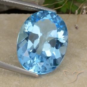 Topaze Bleu ciel naturelle ovale, 21.97 ct, VVS-VS