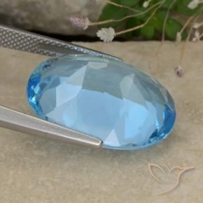 Topaze Bleu ciel naturelle ovale, 21.97 ct, VVS-VS
