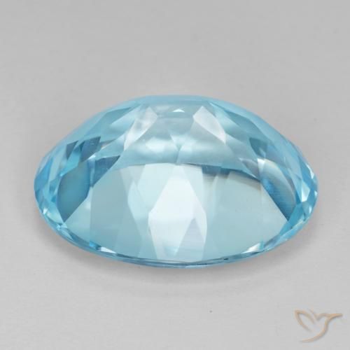 Topaze Bleu Suisse naturelle ovale, 23.33 ct, VVS