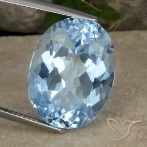 Topaze Bleu ciel naturelle ovale, 22.93 ct, VVS