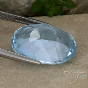 Topaze Bleu ciel naturelle ovale, 22.93 ct, VVS