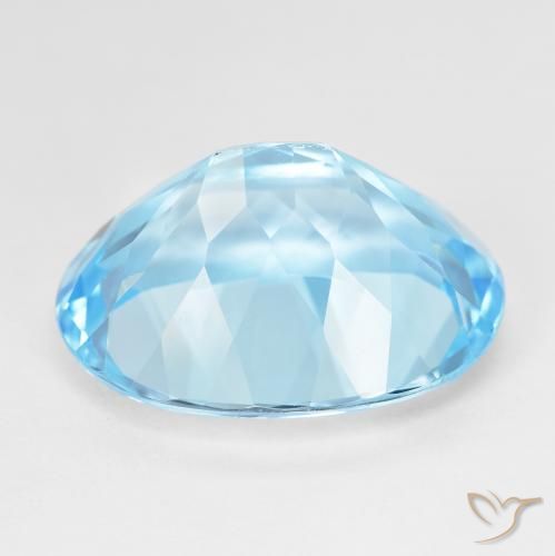 Topaze Bleu Suisse naturelle ovale, 23.32 ct, VVS