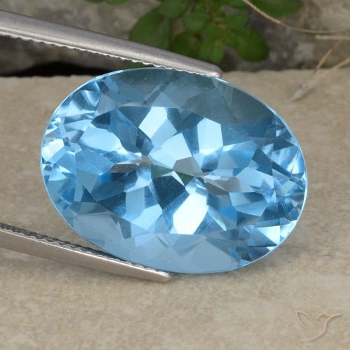 21.58ct Naturel Bleu ciel Topaze, ovale, VVS-VS