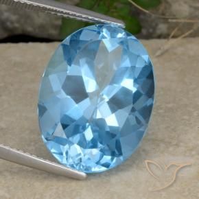 Topaze Bleu ciel naturelle ovale, 21.58 ct, VVS-VS