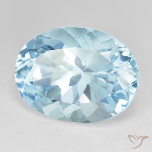 Topaze Bleu ciel naturelle ovale, 24.57 ct, VVS-VS