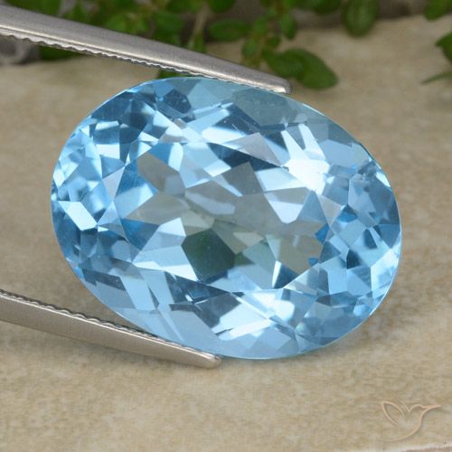 22.02ct Naturel Bleu Suisse Topaze, ovale, VVS-VS
