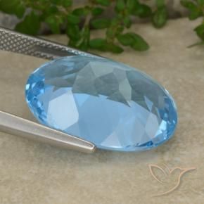 Topaze Bleu Suisse naturelle ovale, 22.02 ct, VVS-VS