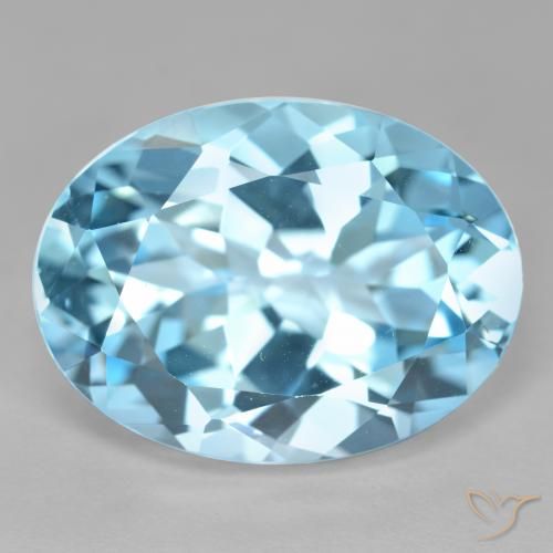 21.24ct Naturel Bleu ciel Topaze, ovale, VVS
