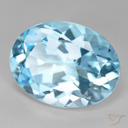 Topaze Bleu ciel naturelle ovale, 21.24 ct, VVS