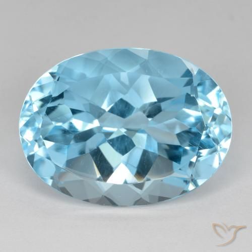 22.83ct Naturel Bleu ciel Topaze, ovale, VVS-VS