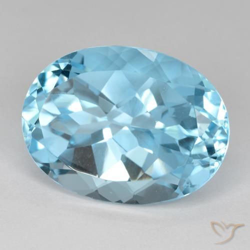 Topaze Bleu ciel naturelle ovale, 22.83 ct, VVS-VS