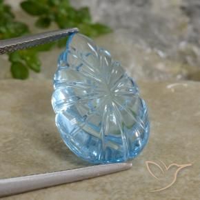 Topaze Bleu ciel naturelle Fantaisie, 12.71 ct, Transparent