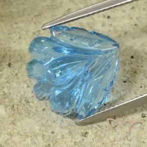 Topaze Bleu Suisse naturelle Taille Fleur, 13.37 ct, Transparent