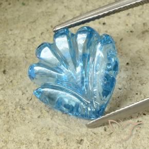 Topaze Bleu Suisse naturelle Taille Fleur, 13.37 ct, Transparent
