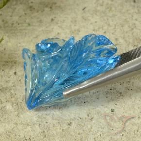 Topaze Bleu Suisse naturelle Taille Fleur, 23.87 ct, Transparent