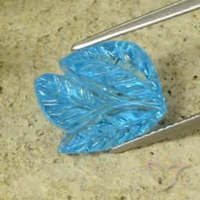 Topaze Bleu Suisse naturelle Taille Fleur, 7.81 ct, Transparent