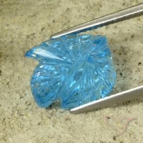 Topaze Bleu Suisse naturelle Taille Fleur, 7.81 ct, Transparent