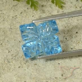 Topaze Bleu Suisse naturelle Taille Fleur, 5.16 ct, Transparent
