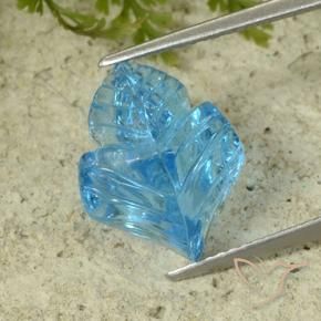 Topaze Bleu Suisse naturelle Taille Fleur, 7.69 ct, Transparent