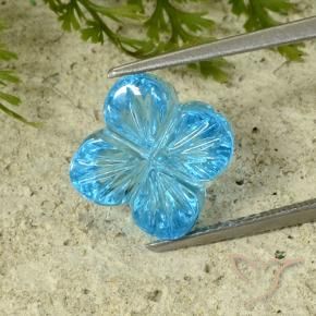 Topaze Bleu Suisse naturelle Taille Fleur, 8.41 ct, Transparent