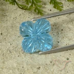 Topaze Bleu Suisse naturelle Taille Fleur, 8.41 ct, Transparent