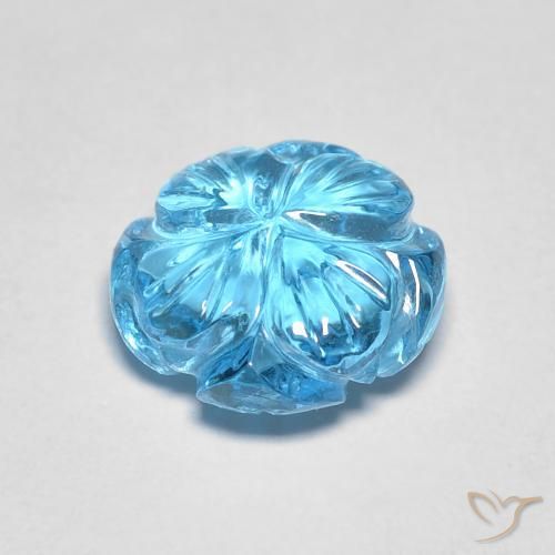 Topaze Bleu Suisse naturelle Taille Fleur, 2.95 ct, Transparent