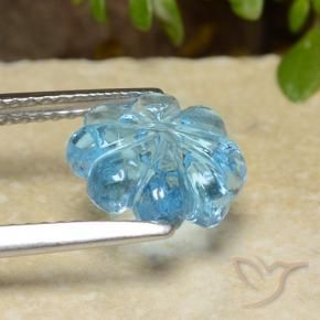 Topaze Bleu ciel naturelle Taille Fleur, 3.47 ct, Transparent