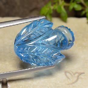 Topaze Bleu Suisse naturelle Taille Fleur, 11.60 ct, Transparent