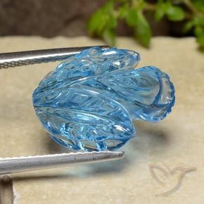 Topaze Bleu Suisse naturelle Taille Fleur, 11.60 ct, Transparent