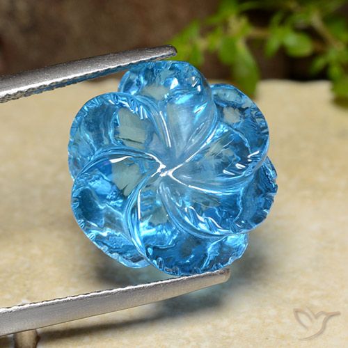 Topaze Bleu Suisse naturelle Taille Fleur, 17.92 ct, Transparent