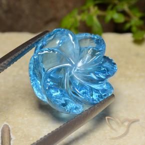 Topaze Bleu Suisse naturelle Taille Fleur, 17.92 ct, Transparent