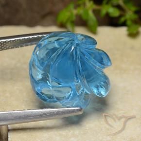 Topaze Bleu Suisse naturelle Taille Fleur, 17.92 ct, Transparent